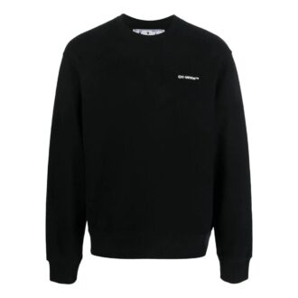 Off-White Hommes SS22 Imprimé logo dans le dos Col rond Manches longues Noir