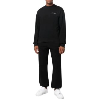 Off-White Hommes SS22 Imprimé logo dans le dos Col rond Manches longues Noir