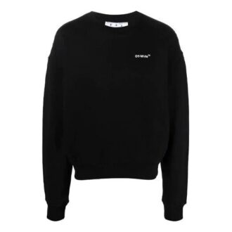 Off-White Hommes SS22 Pull à col rond Imprimé motif Arrows Coupe ample Noir