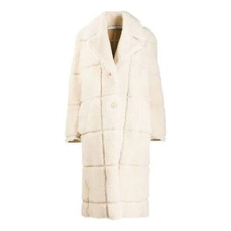 Off-White Manteau uni blanc cassé, coupe ample, blanc crème