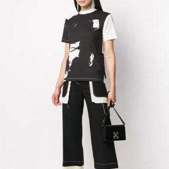 Off-White à motifs, Shorts, noir