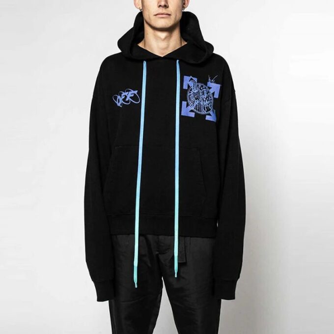 Off-White – Pantalon ample noir pour homme avec logo Wizard et Cat Over Arrows