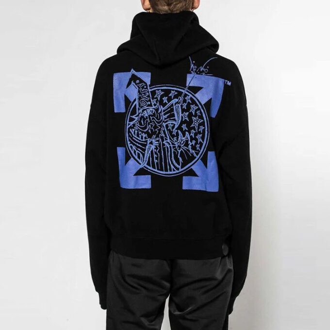 Off-White – Pantalon ample noir pour homme avec logo Wizard et Cat Over Arrows