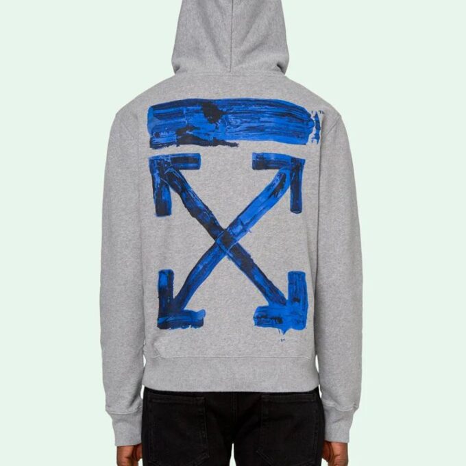 Off-White pour homme en acrylique, imprimé Arrows multicolores, coupe slim, gris