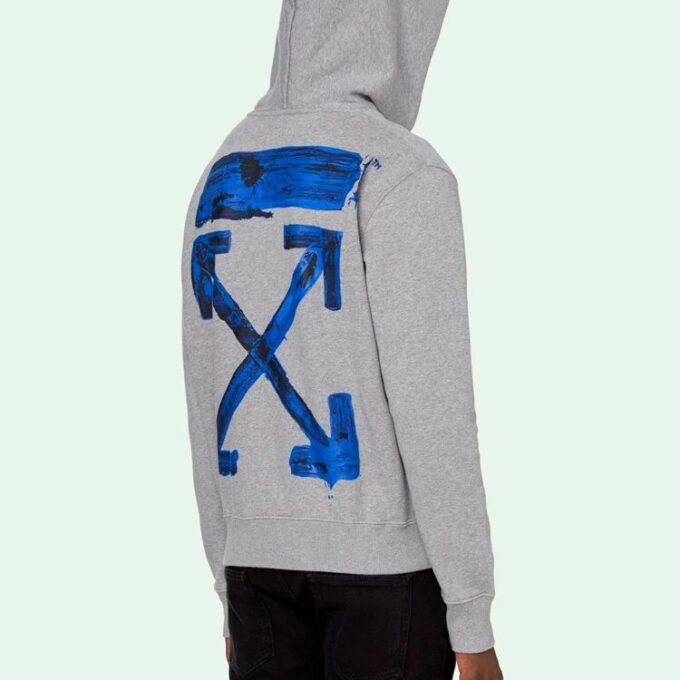 Off-White pour homme en acrylique, imprimé Arrows multicolores, coupe slim, gris