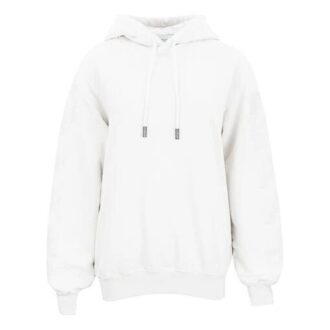 Off-White Pull à capuche en coton blanc cassé