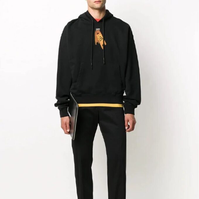 Off-White Pull en coton imprimé Arrows pour homme, noir