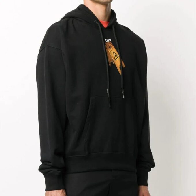 Off-White Pull en coton imprimé Arrows pour homme, noir