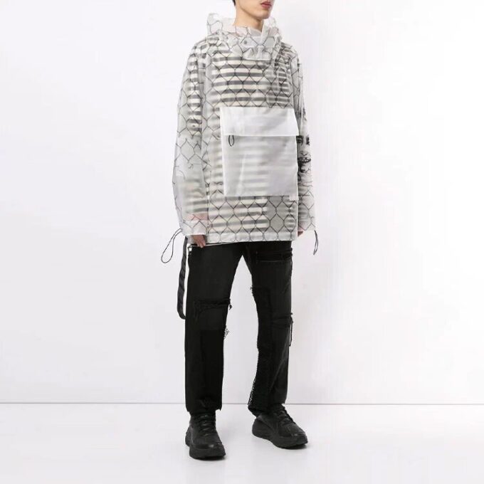 Off-White Pull homme à poches transparentes, version standard, blanc