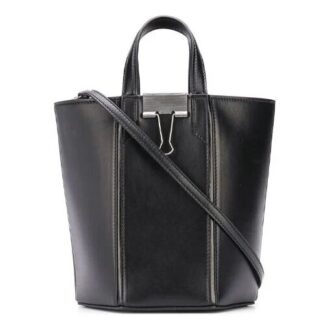Off-White Sac circulaire noir et or à cordon de serrage