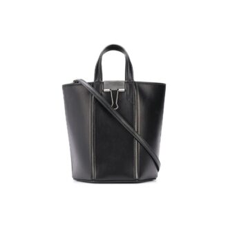 Off-White Sac circulaire noir et or à cordon de serrage