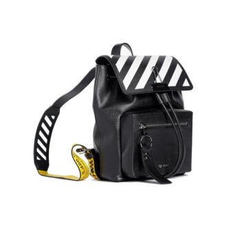 Off-White Sac à dos à bandoulière avec logo rayé Noir