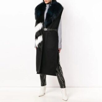 Off-White Sans manches, grande taille, coupe ajustée, noir