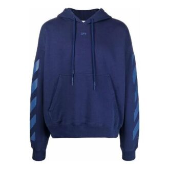 Off-White Short pour homme FW21 à motif flèche emblématique, cordon de serrage, coupe ample, bleu