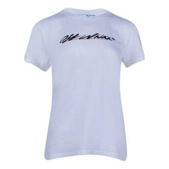 Off-White SS21 T-shirt à manches courtes avec logo imprimé, version standard, blanc Off-White SS21 T-shirt à manches courtes avec logo imprimé, version standard, blanc