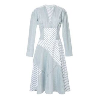 Off-White Stripe Tight Waist Cozy A Creamy White Dress Off-White Stripe Tight Waist Cozy A Creamy White Dress