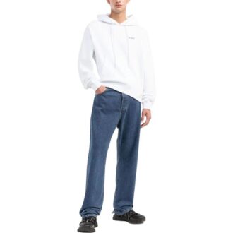 Off-White T-shirt à capuche blanc à manches longues imprimé pour homme, collection automne-hiver 2022