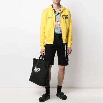 Off-White T-shirt décontracté pour homme SS21 avec logo imprimé et fermeture éclair, version standard, noir Off-White T-shirt décontracté pour homme SS21 avec logo imprimé et fermeture éclair, version standard, noir