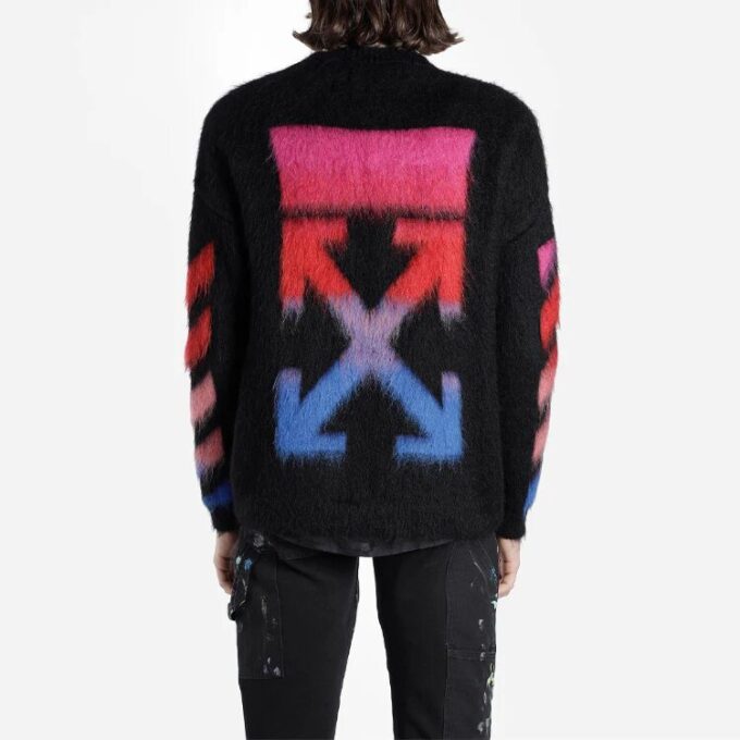 Off-White T-shirt homme à flèche dans le dos, coupe ample, noir