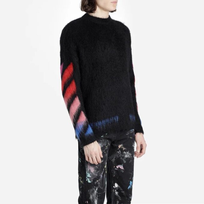 Off-White T-shirt homme à flèche dans le dos, coupe ample, noir