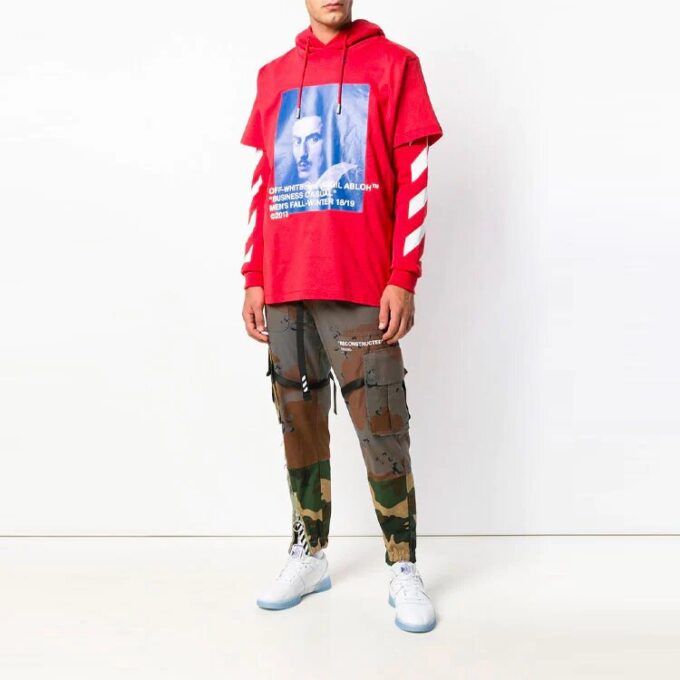 Off-White T-shirt homme à imprimé portrait rouge
