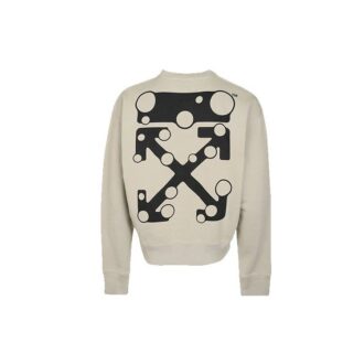 Off-White T-shirt homme à logo Arrows imprimé, col rond, manches longues, kaki