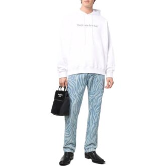 Off-White – T-shirt homme SS22 à imprimé lettrage et slogan, coupe ample, blanc