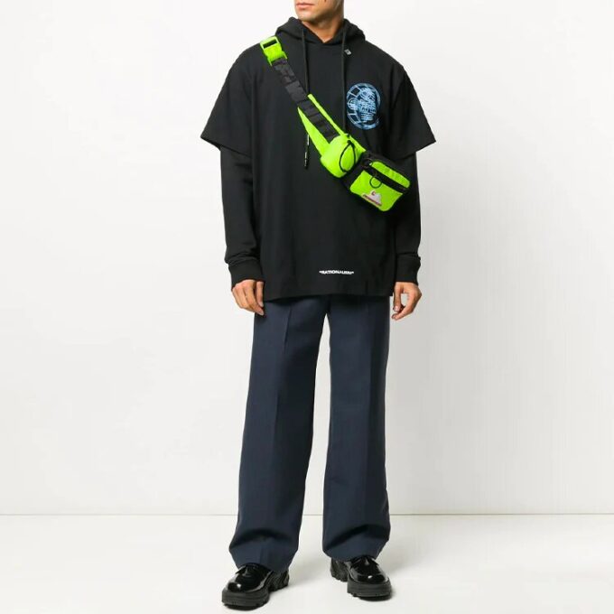 Off-White T-shirt imprimé en coton noir pour homme