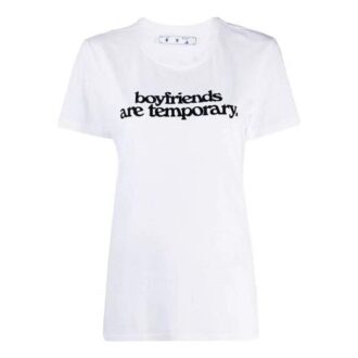 Off-White T-shirt à manches courtes slim fit avec impression de slogan et alphabet, blanc Off-White T-shirt à manches courtes slim fit avec impression de slogan et alphabet, blanc