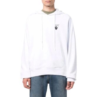 Off-White T-shirt à manches longues imprimé unie pour homme, collection printemps-été 2022, blanc Off-White T-shirt à manches longues imprimé unie pour homme, collection printemps-été 2022, blanc
