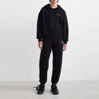 Off-White T-shirt à manches longues noir à capuche pour homme SS22 avec imprimé Caravaggio Off-White T-shirt à manches longues noir à capuche pour homme SS22 avec imprimé Caravaggio
