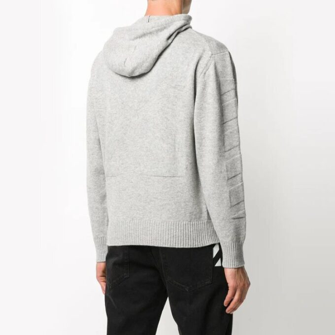 Off-White T-shirt à manches rayées pour homme, gris