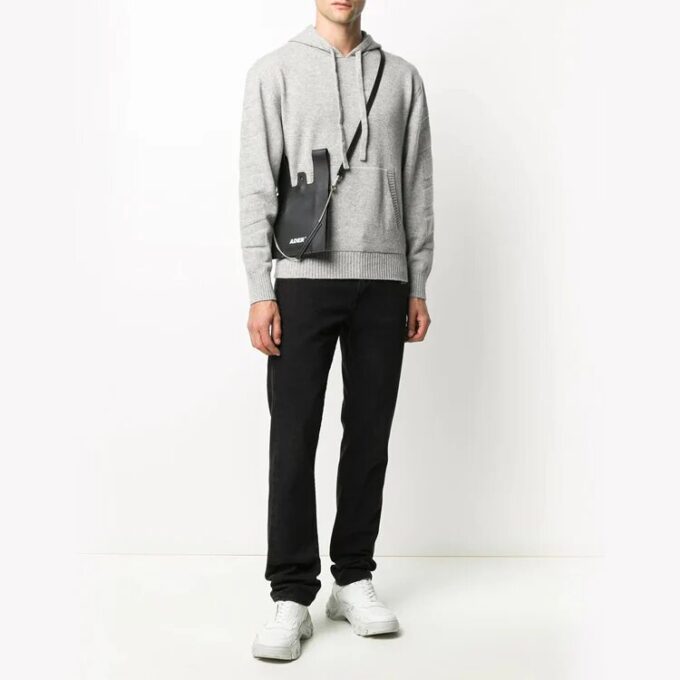 Off-White T-shirt à manches rayées pour homme, gris