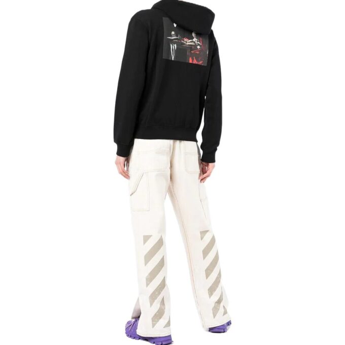 Off-White T-shirt noir à fermeture éclair Caravaggio pour homme SS22