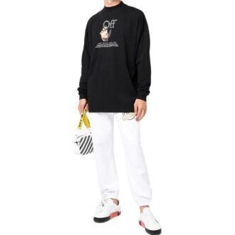 Off-White Veste homme SS22 à manches longues, imprimé, version noire