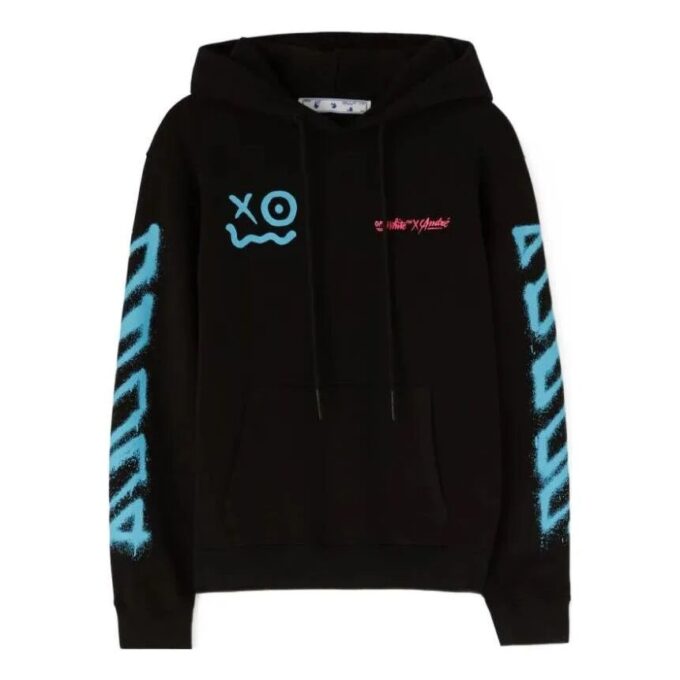 Off-White x Andr / Imprimé visage souriant, coupe unisexe, noir