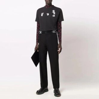 Off-White x New Era x MLB Crossover SS22 T-shirt à manches courtes avec logo imprimé, version standard, noir