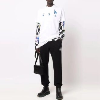 Off-White x New Era x MLB Crossover SS22 T-shirt à manches courtes avec logo LA Dodgers imprimé, version standard, blanc