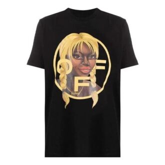 Off-White x Theophilus London T-shirt casual à col rond et Shorts avec imprimé crossover, noir