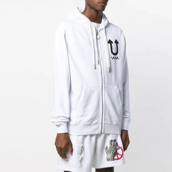 Off-White x UNDERCOVER Crossover Imprimé logo double face Blanc