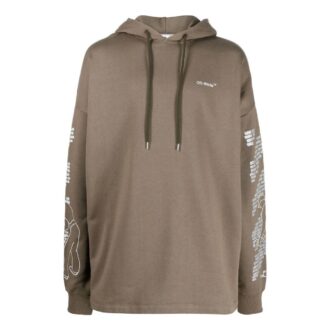 Pantalon ample à cordon de serrage Off-White pour homme FW22 imprimé logo Arrows, couleur kaki