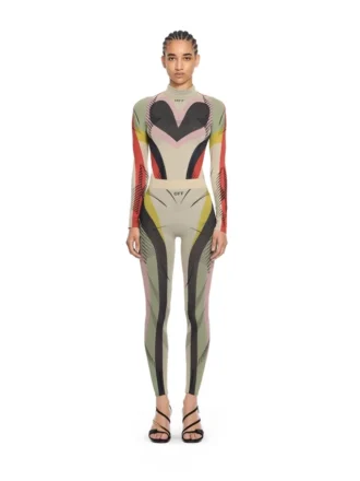 Pantalon capri sans coutures à blocs de couleur