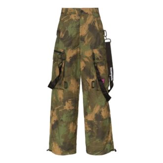 Pantalon cargo décontracté imprimé à motifs Off-White pour homme, collection printemps-été 2022, coupe ample, vert