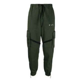 Pantalon cargo décontracté long coupe ample vert SS21
