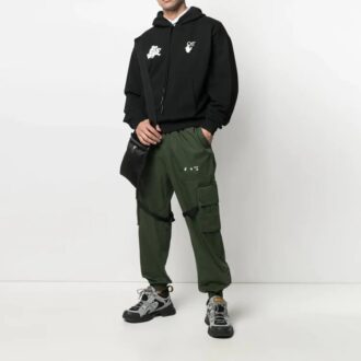 Pantalon cargo décontracté long coupe ample vert SS21
