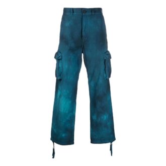 Pantalon cargo décontracté long Tie Dye Off-White pour homme, collection printemps-été 2022, bleu