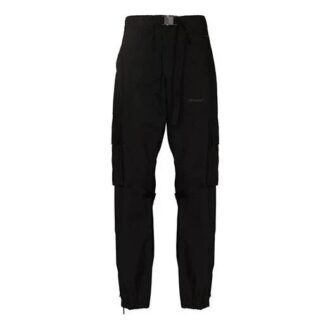 Pantalon cargo décontracté unie avec logo FW21, version standard, noir