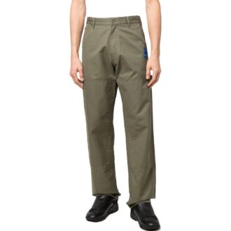 Pantalon cargo droit décontracté pour homme Off-White avec logo imprimé / Vert militaire