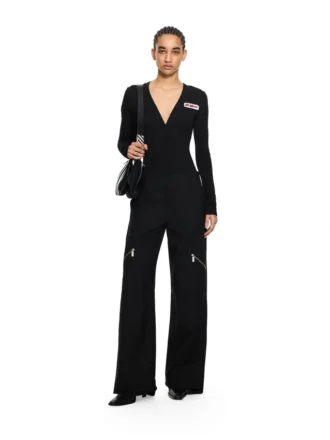 Pantalon cargo en gabardine pour femme
