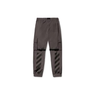 Pantalon cargo à rayures diagonales en polyester « Gris foncé »